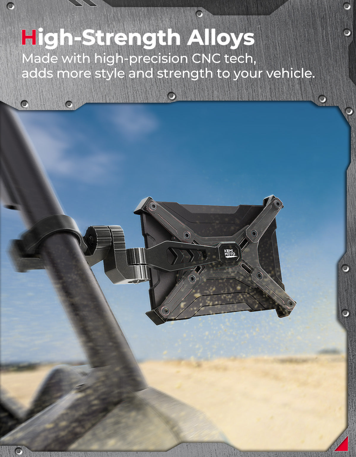 Aluminum CNC UTV Mirror X (Pair) for Polaris RZR | Can-Am Maverick X3 | Talon | Teryx – fits Polaris RZR (view 3)