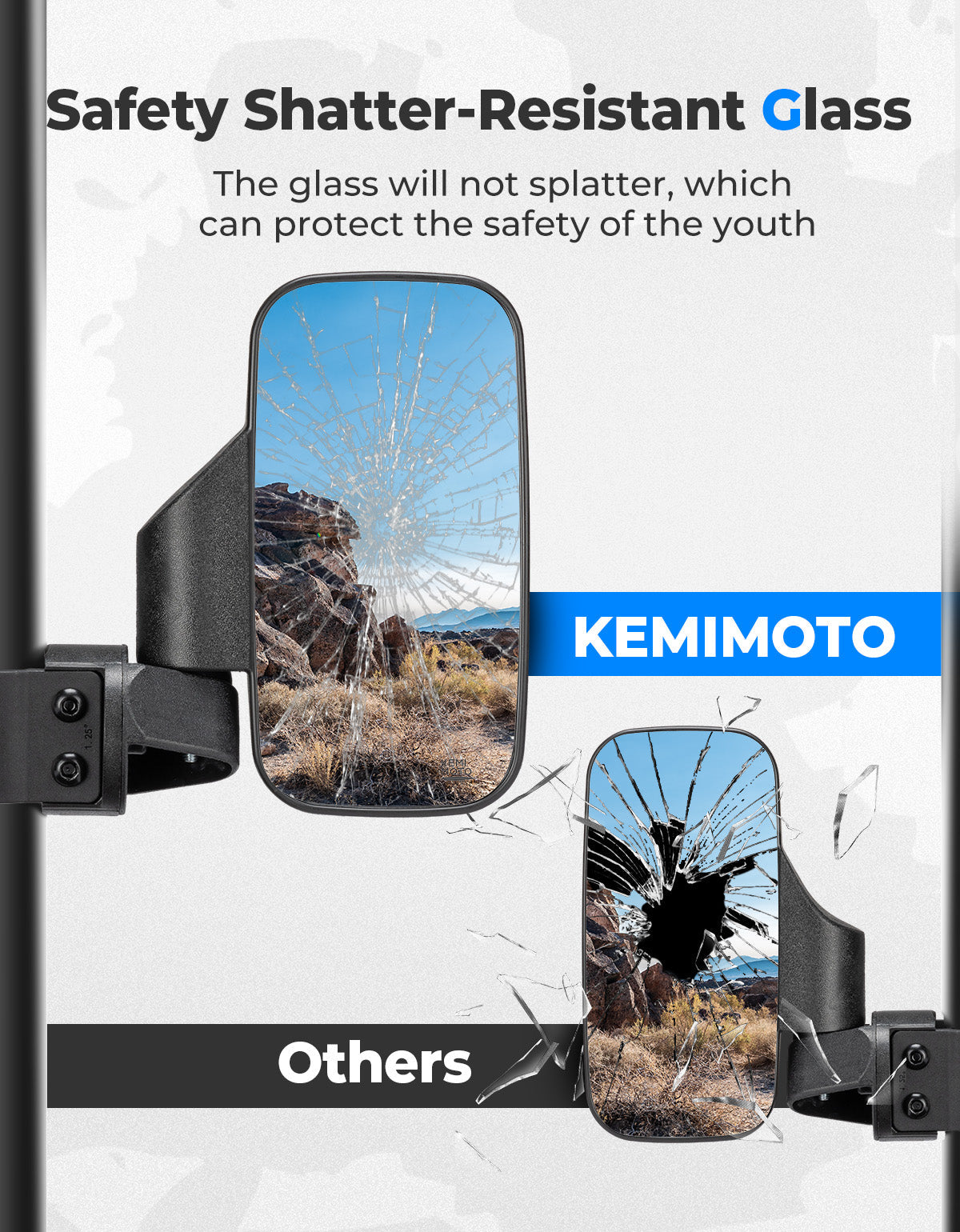 Mini Youth UTV Side Mirrors for Polaris RZR 170 – fits Polaris RZR (view 6)