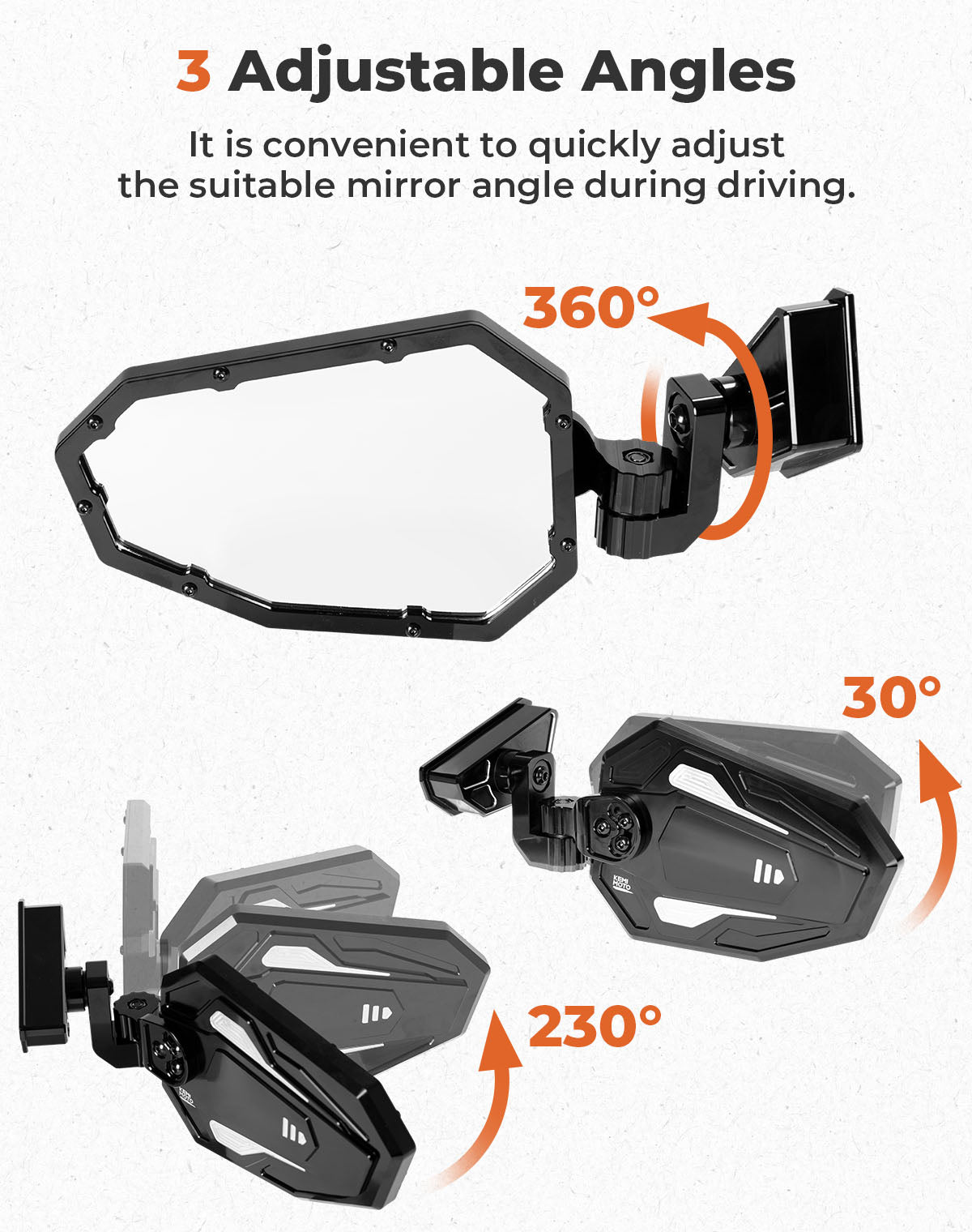 UTV Aluminum Side Mirrors for Can Am Maverick R 2024+ (1 Pair) – fits Can-Am Maverick R MAX
