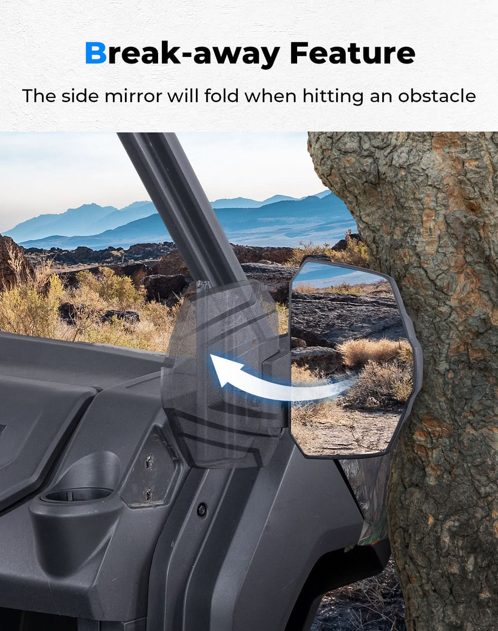 UTV Side Mirrors For CFMOTO UFORCE 1000/1000XL 2019-2026(Not Fit Full Door)
