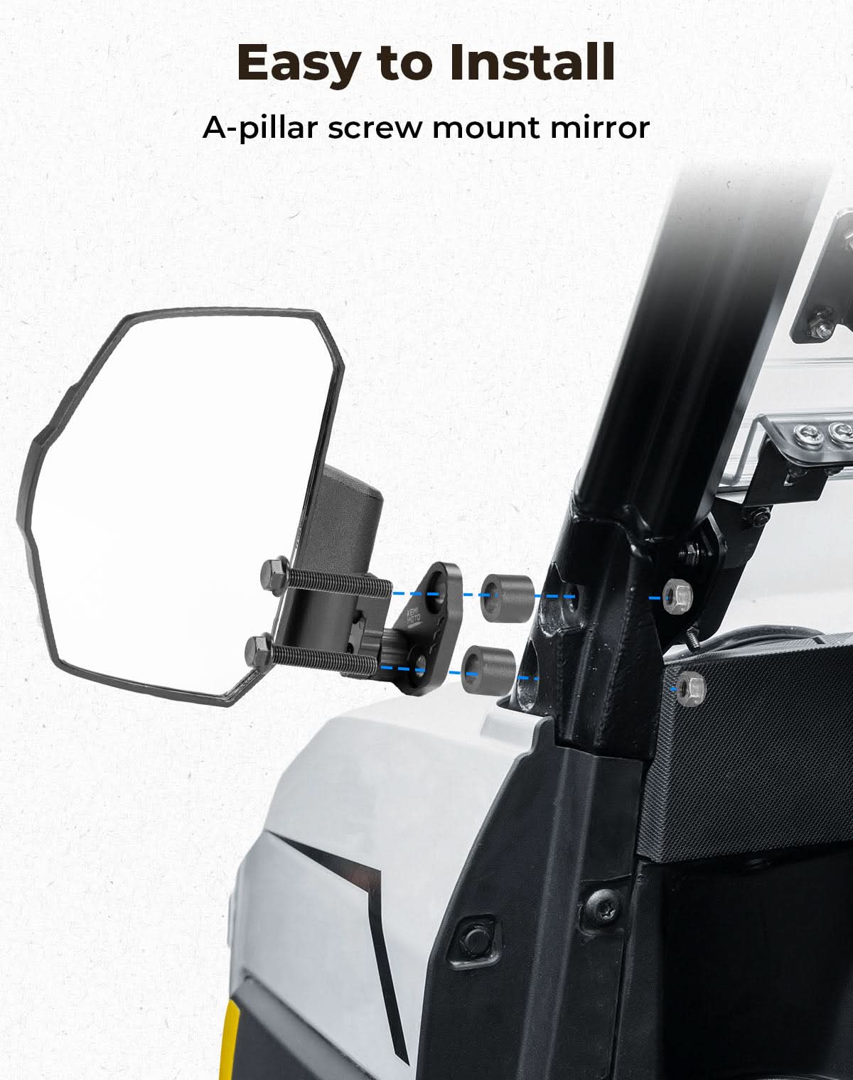 UTV Large Side Mirrors For Polaris Ranger|Crew XP 1000 2018-2025