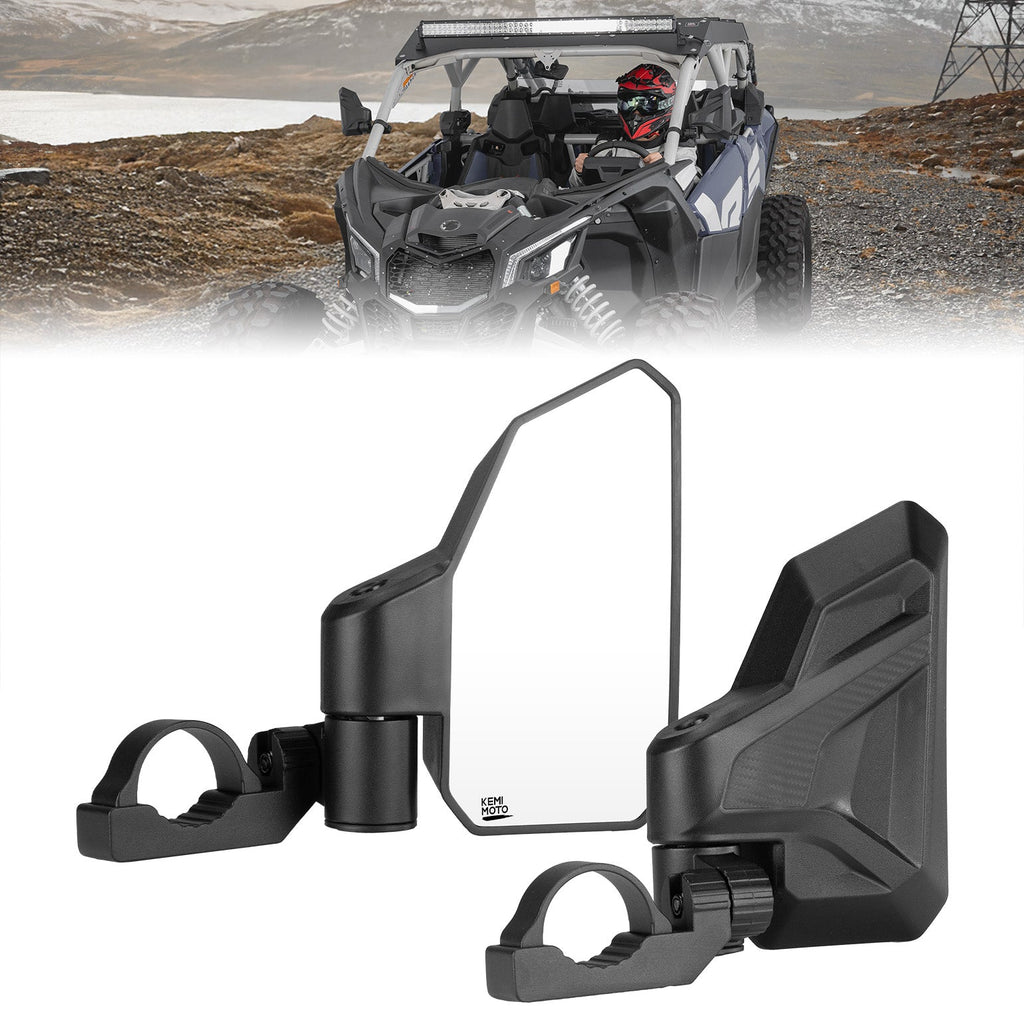 UTV Side Mirrors w/ 1.65"-2.0" Roll Cage for Polaris RZR/Can Am X3/Pioneer/Talon/Mule/CFMOTO – fits Polaris RZR