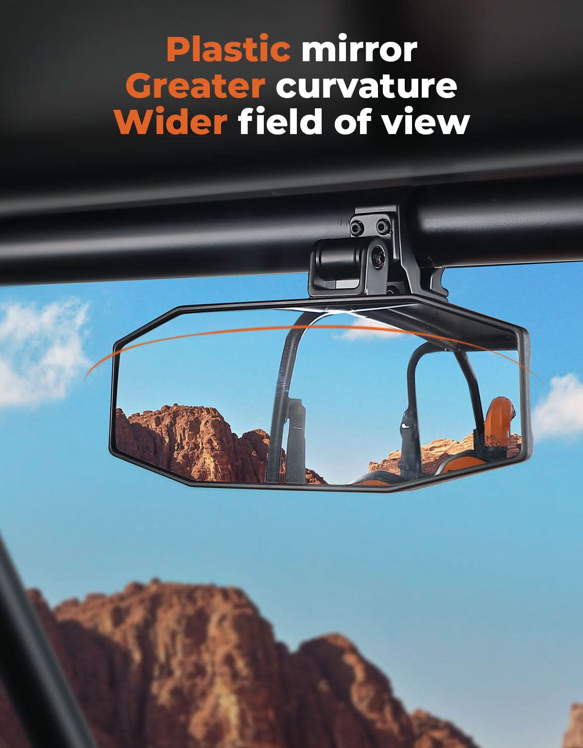 UTV Rear View Mirror for Polaris RZR, Pioneer, Can AM, CFMOTO – fits Polaris RZR (view 2)