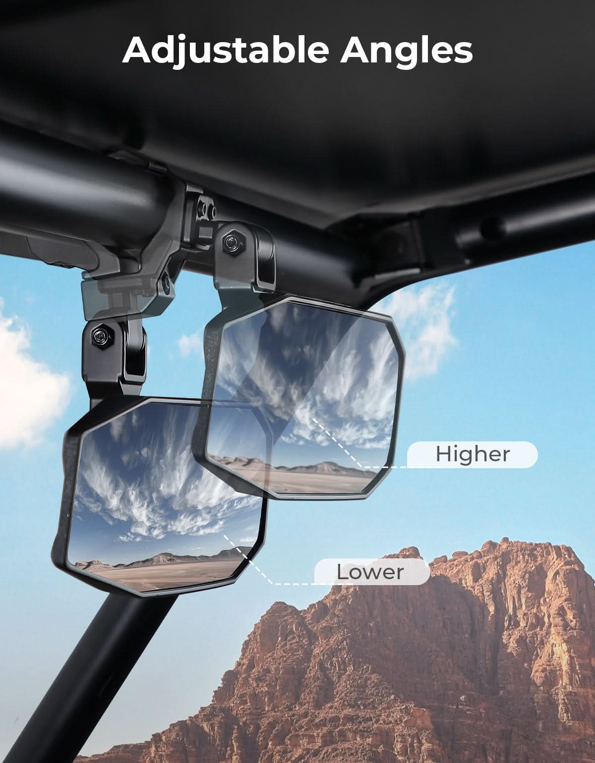 UTV Rear View Mirror for Polaris RZR, Pioneer, Can AM, CFMOTO – fits Polaris RZR (view 4)