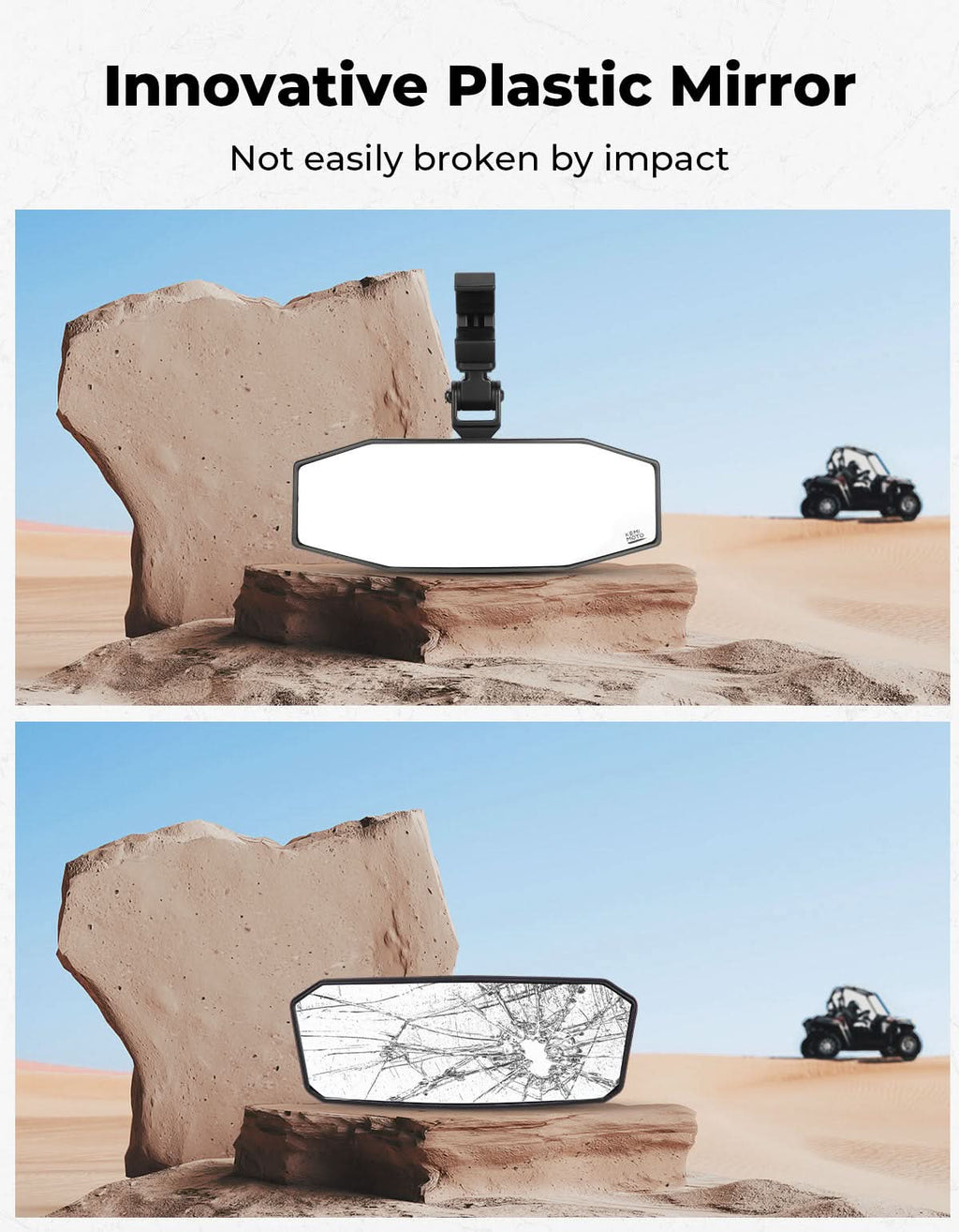 UTV Rear View Mirror for Polaris RZR, Pioneer, Can AM, CFMOTO – fits Polaris RZR (view 6)