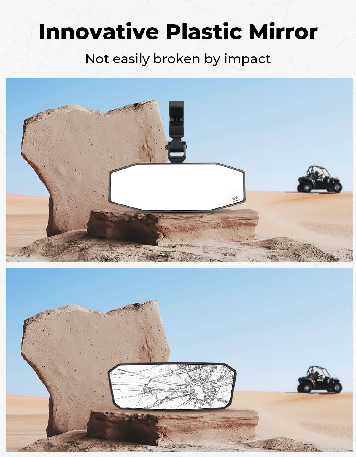 UTV Rear View Mirror for Polaris RZR, Pioneer, Can AM, CFMOTO – fits Polaris RZR (view 6)