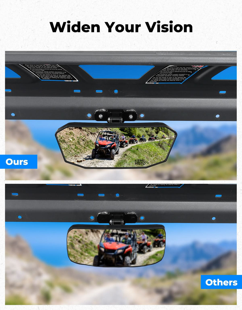 UTV Universal Magnetic Rear View Mirror for Polaris Ranger, Can-Am Defender & Golf Carts – fits Polaris Ranger (view 4)