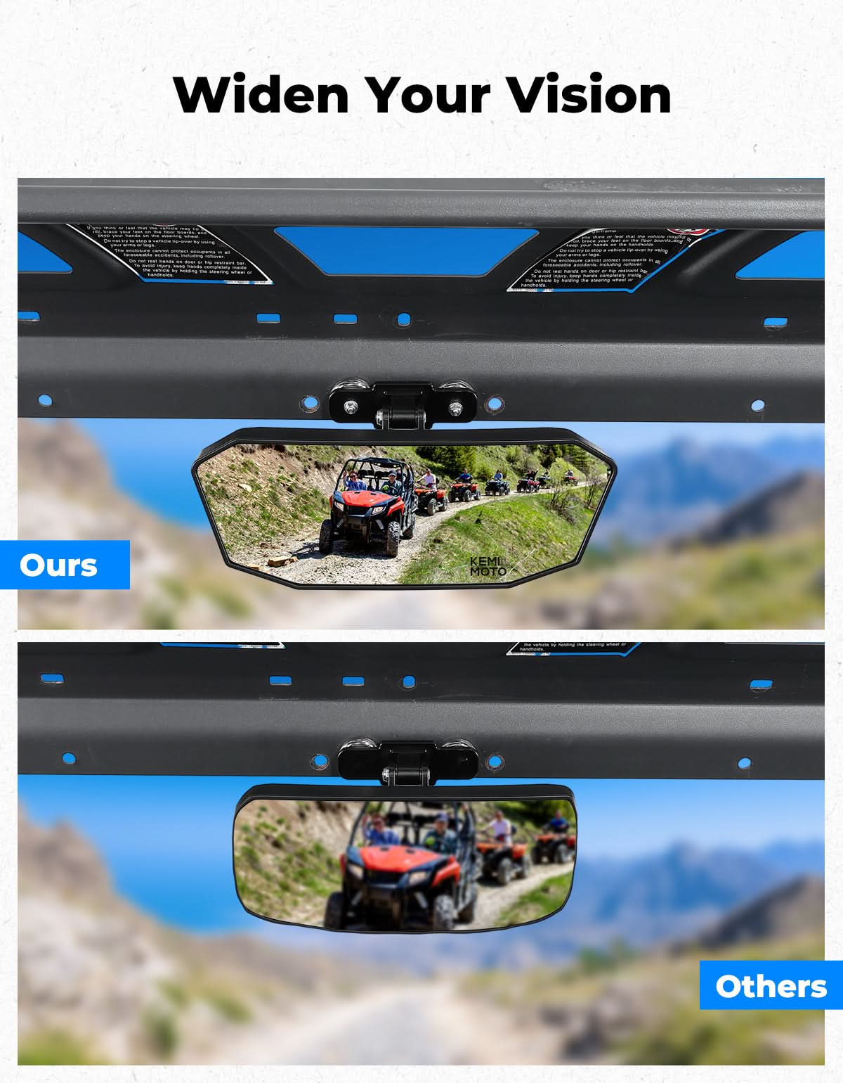 UTV Universal Magnetic Rear View Mirror for Polaris Ranger, Can-Am Defender & Golf Carts – fits Polaris Ranger (view 4)