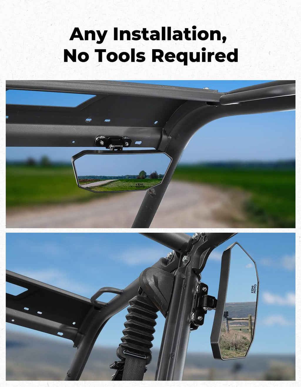 UTV Universal Magnetic Rear View Mirror for Polaris Ranger, Can-Am Defender & Golf Carts – fits Polaris Ranger (view 5)