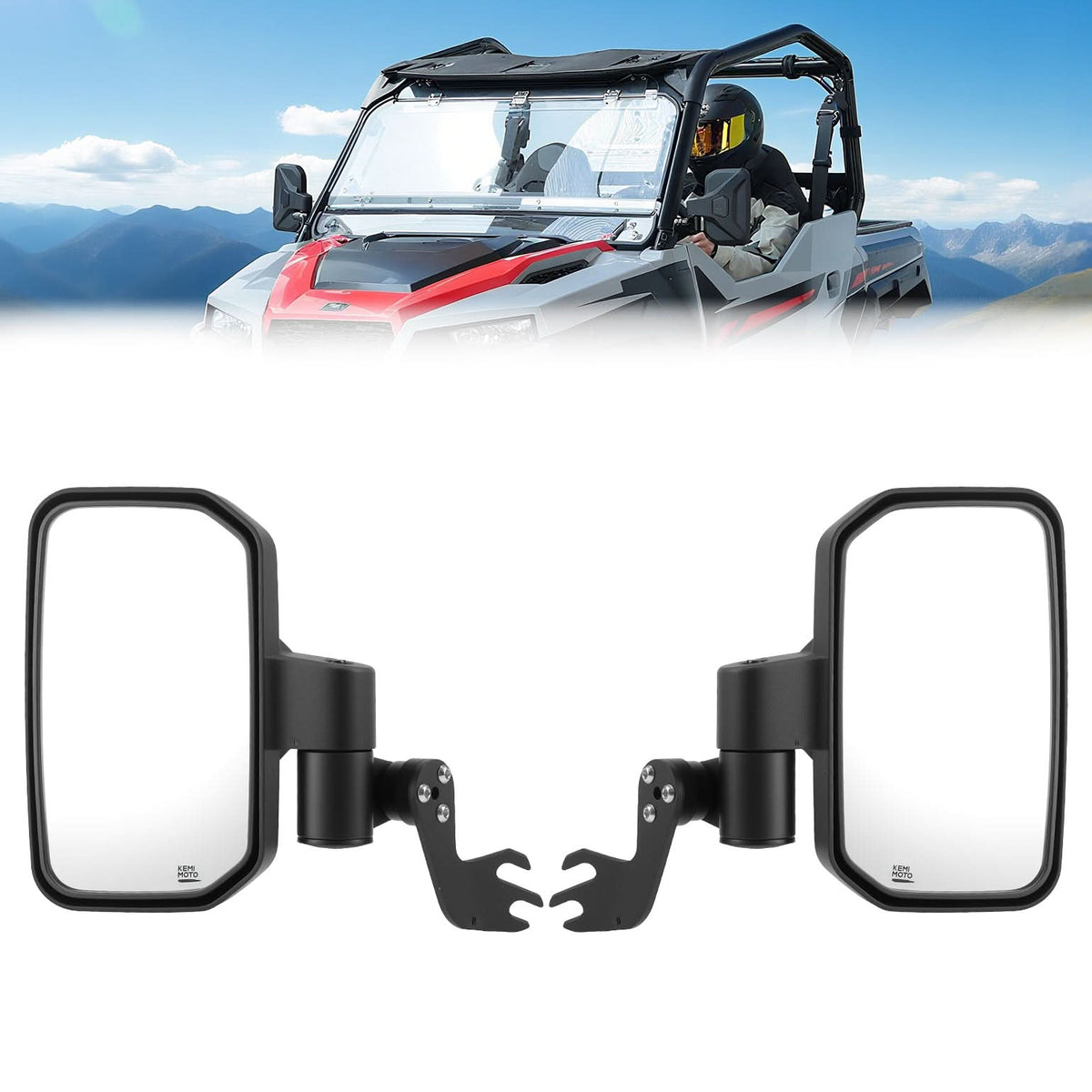 Side Mirrors with Spring Back Feature for Polaris General 1000 / XP 1000 / 4 1000 (2016–2026) – fits Polaris General XP 4...