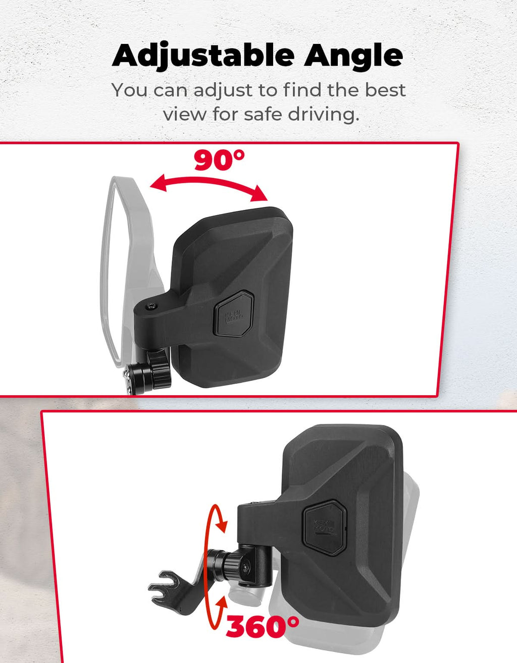 Side Mirrors with Spring Back Feature for Polaris General 1000 / XP 1000 / 4 1000 (2016–2026) – fits Polaris General XP 4...