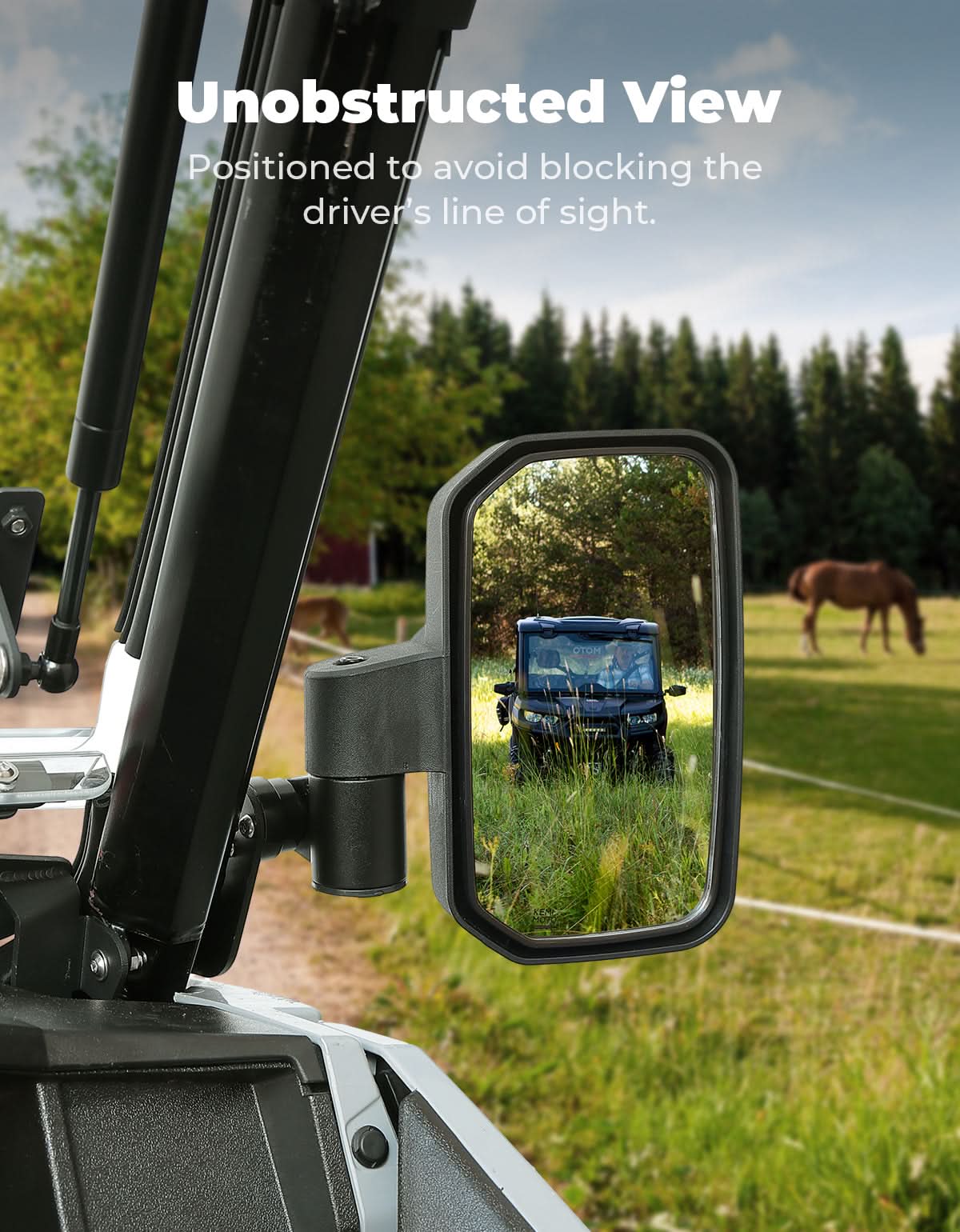 Side Mirrors with Spring Back Feature for Polaris General 1000 / XP 1000 / 4 1000 (2016–2026) – fits Polaris General 1000...