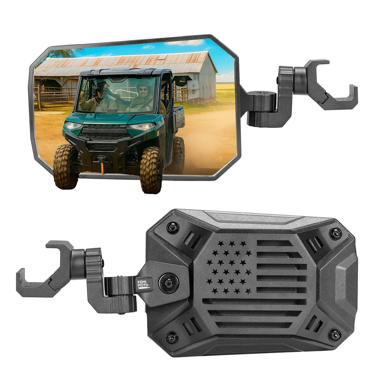 UTV Side Mirrors 2025 NEW Billet Aluminum 8.4" x 5.7" Wide View for Polaris Ranger/General Can Am...