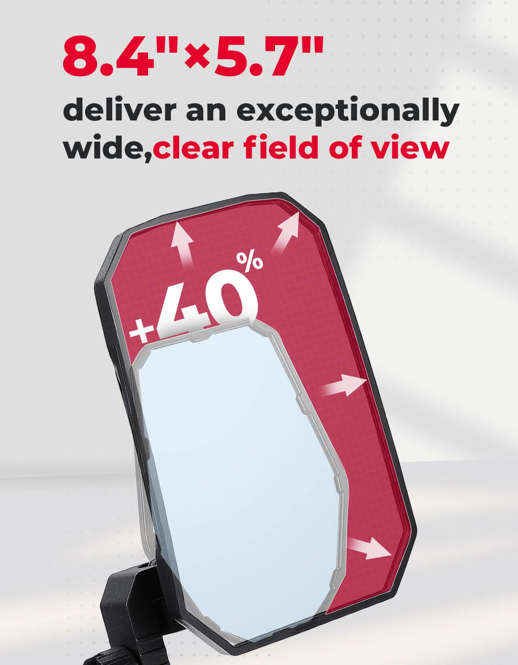 UTV Side Mirrors 2025 NEW Billet Aluminum 8.4" x 5.7" Wide View for Polaris Ranger/General Can Am...