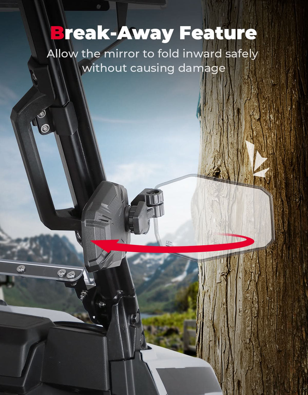 UTV Side Mirrors, UTV Rearview Mirrors Fit for Windshield for Polaris Ranger General/ Can-Am Defender/ Maverick Trail –...