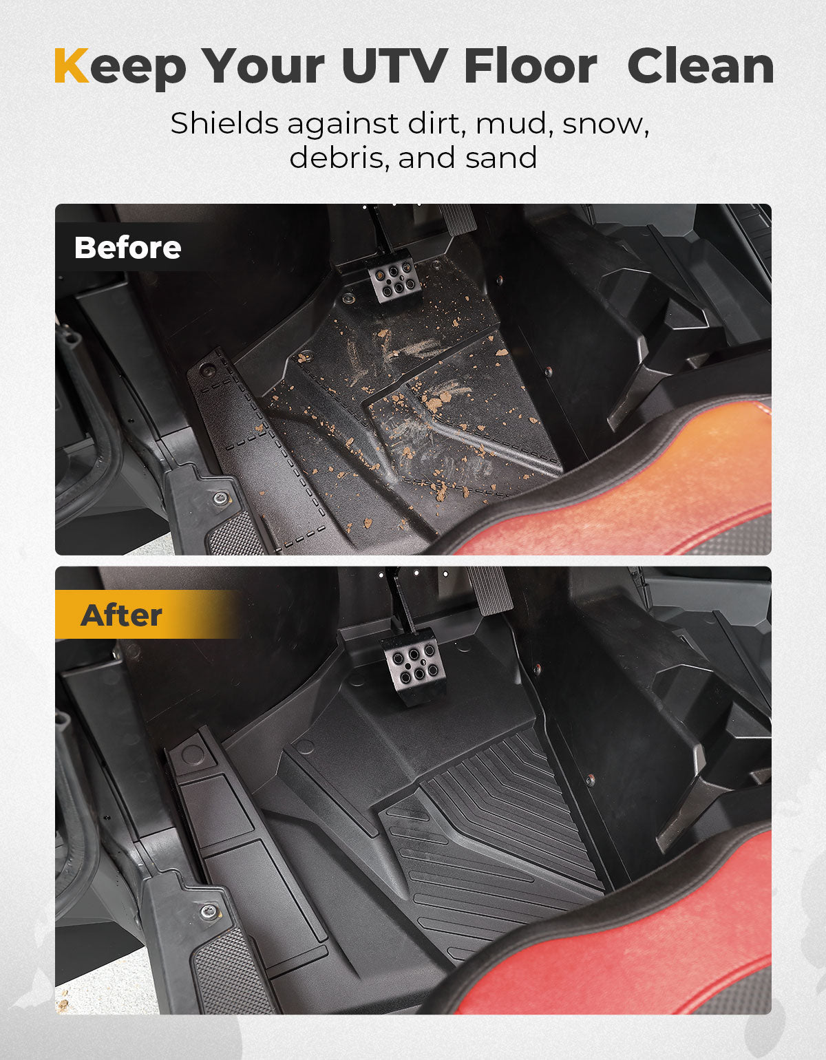 Front TPE Floor Mats for Polaris RZR XP 1000/4 1000 2024-2025 – fits Polaris RZR XP 1000 (2024+) (view 3)
