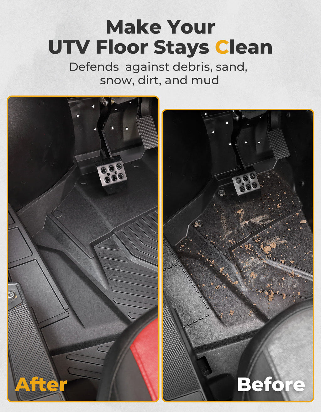 TPE Non-Slip Floor Mats 4PCS for 2024/2025 Polaris RZR XP 4 1000 – fits Polaris RZR XP 4 1000 (2024+) (view 3)