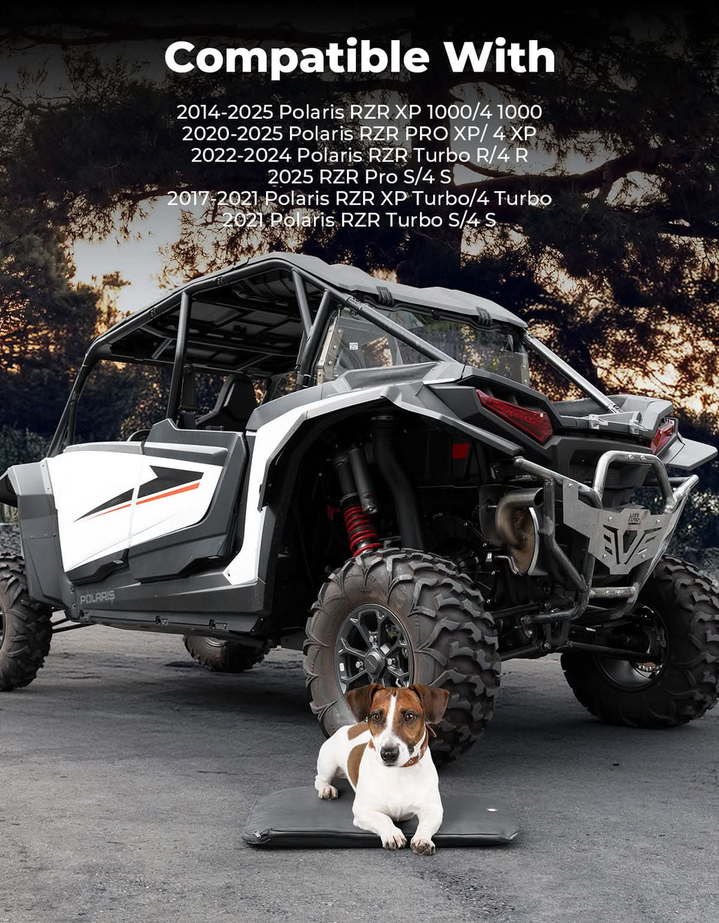 UTV Padded Heat Shield for Polaris RZR 2014-2025, Reduces Heat up to 30°C, Reduces Noise – fits Polaris RZR Turbo R
