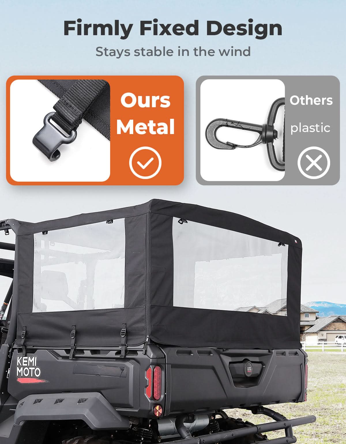 UTV Soft Cargo Camper Bed Cover for Can-Am Defender – fits Can-Am Defender HD9