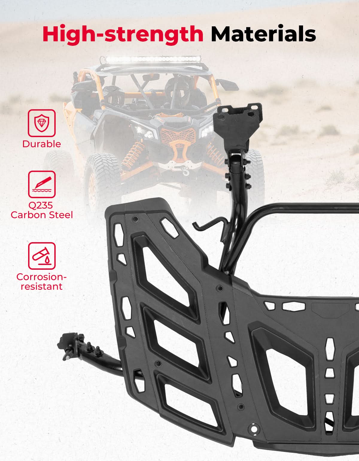 Pivoting Rear Cargo Rack for Can-Am Maverick X3/Max 2017-2026 – fits Can-Am Maverick X3 MAX (view 4)
