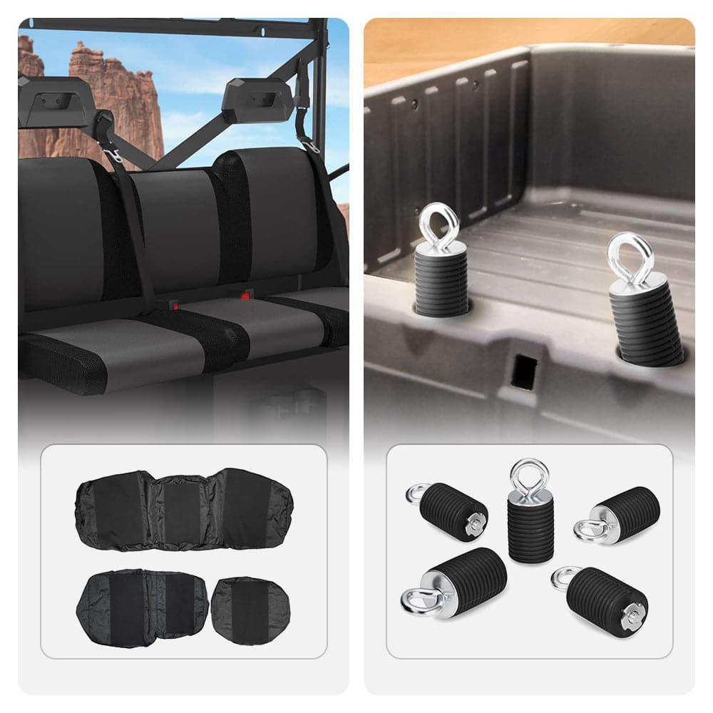 UTV Waterproof Seat Cover & 2" Tie Down Anchors for Polaris Ranger