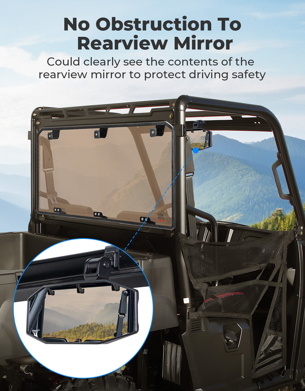 Anti-UV Tinted Rear Window for Polaris Ranger Midsize 570 500, Crew/SP/ETX/EV – fits Polaris Ranger 570 Midsize (view 8)