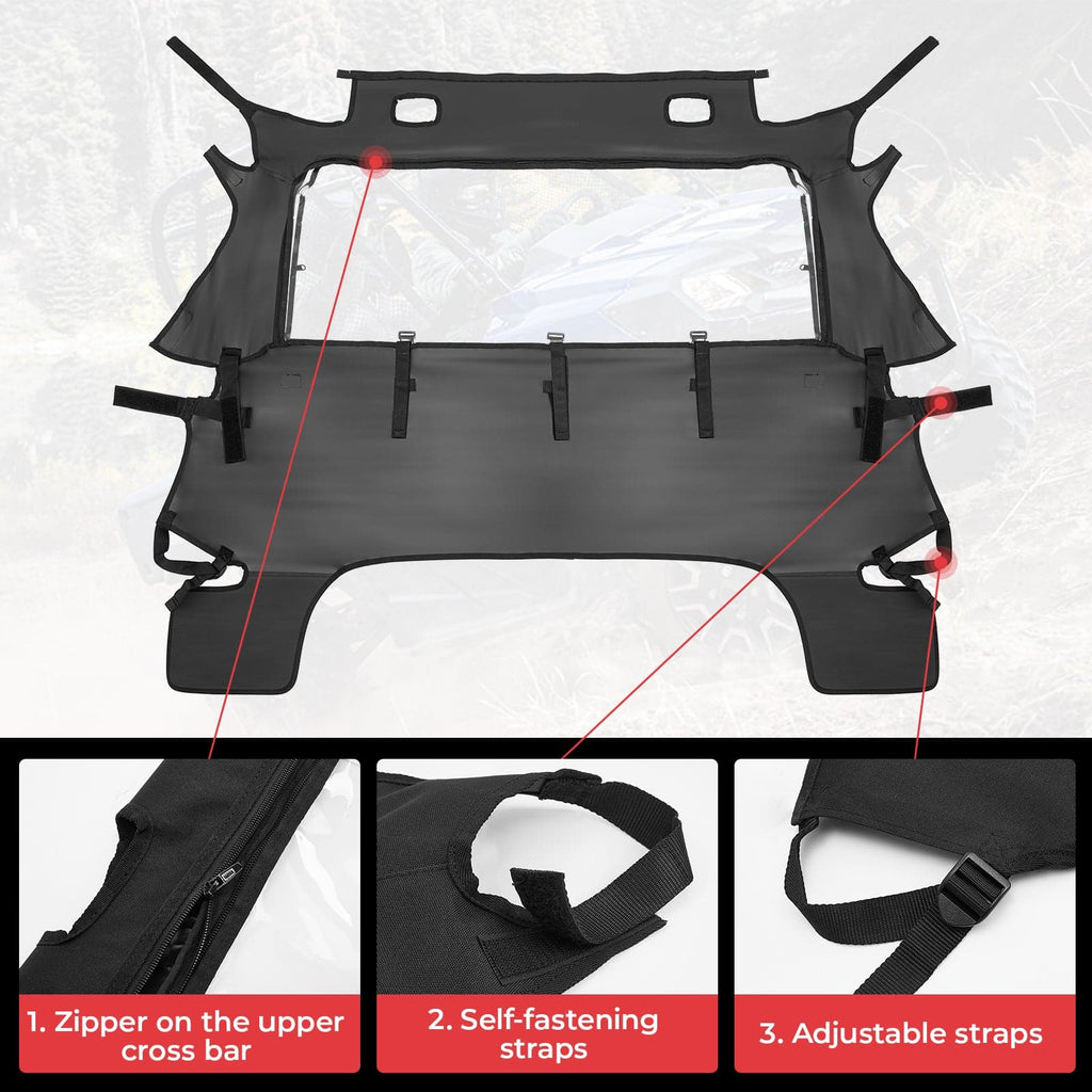Fabric Rear Panel with Open Window For Pioneer 700 / 700-4