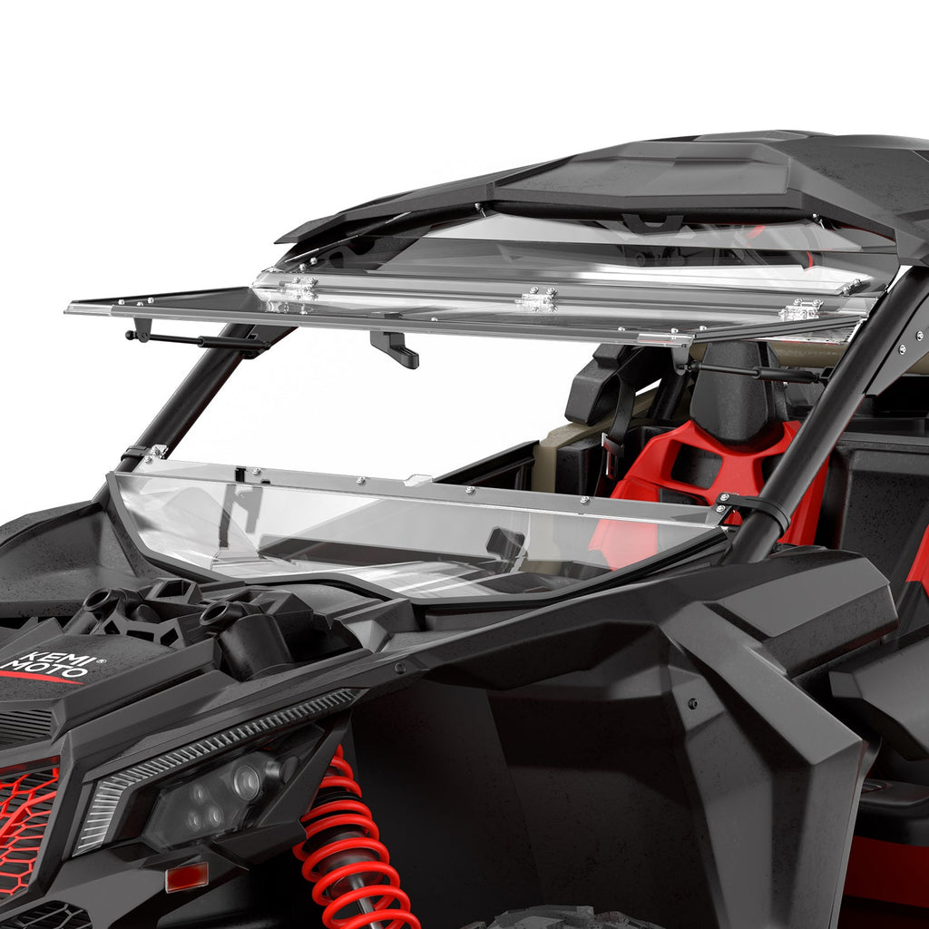 Upgraded Scratch Resistant Flip Windshield for Can-Am Maverick X3/X3 MAX – fits Can-Am Maverick X3 2-Seat
