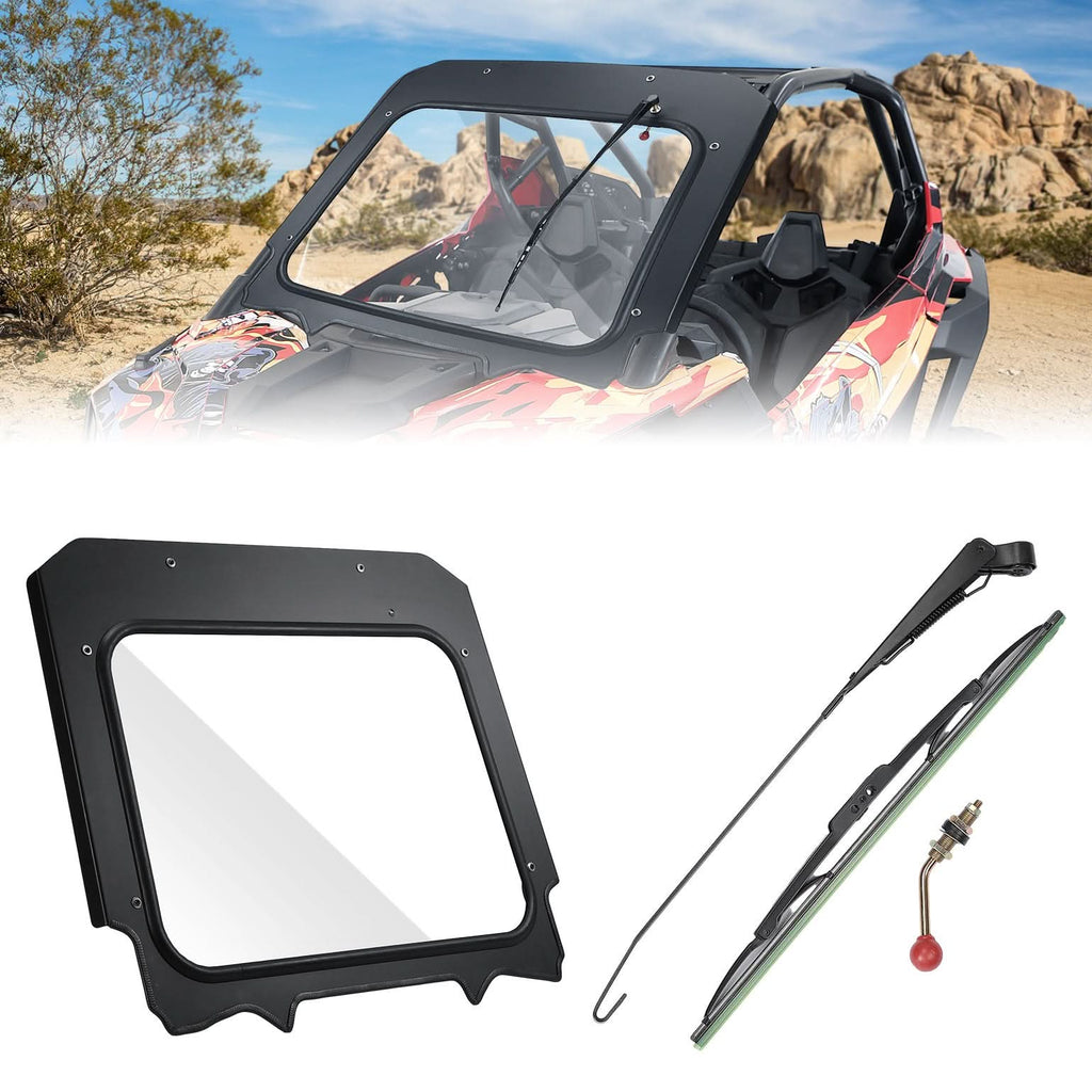 Glass Windshield with Manual Wipers for Polaris RZR PRO XP / RZR Turbo R 2020-2024 – fits Polaris RZR Pro XP