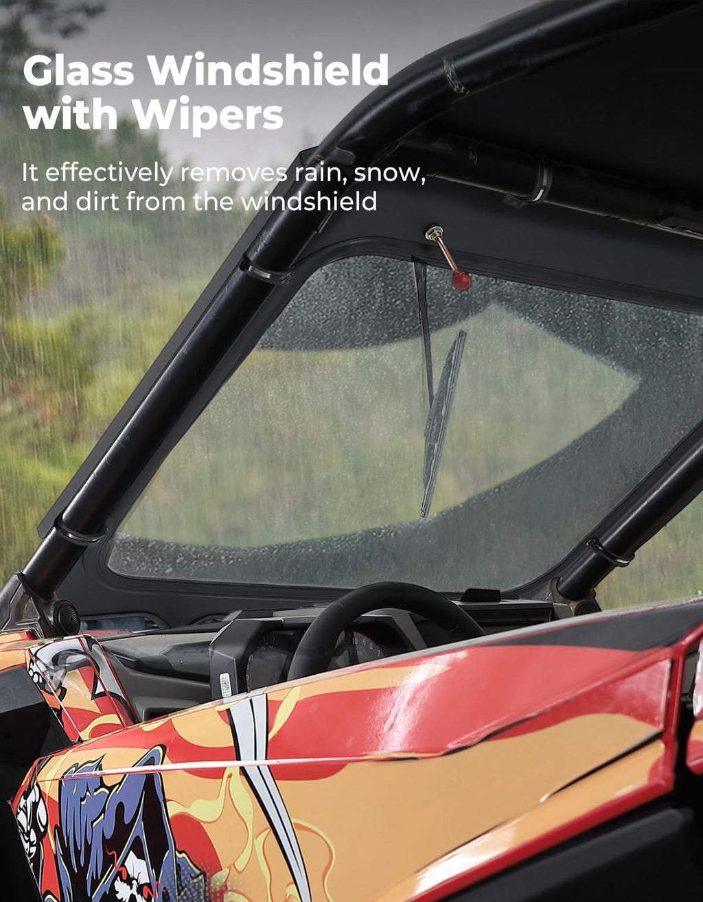 Glass Windshield with Manual Wipers for Polaris RZR PRO XP / RZR Turbo R 2020-2024 – fits Polaris RZR Pro XP (view 2)