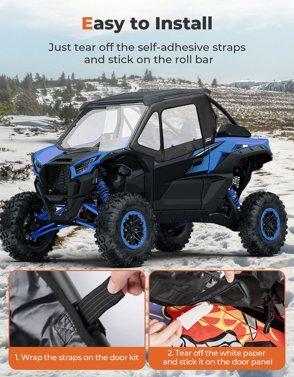 Soft Upper Doors for 2020+ Kawasaki Teryx 1000 (2024 Upgraded Version)