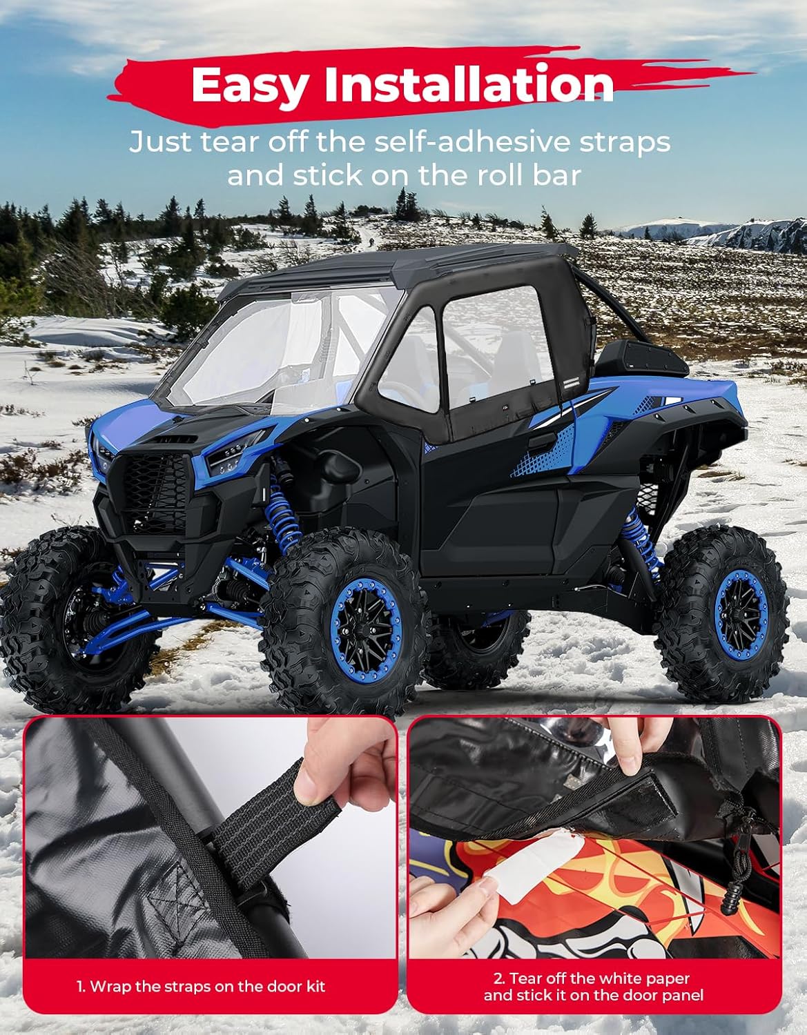 Soft Cab Enclosures Upper Doors for Kawasaki Teryx KRX 1000 – fits Kawasaki Teryx 800 (view 5)
