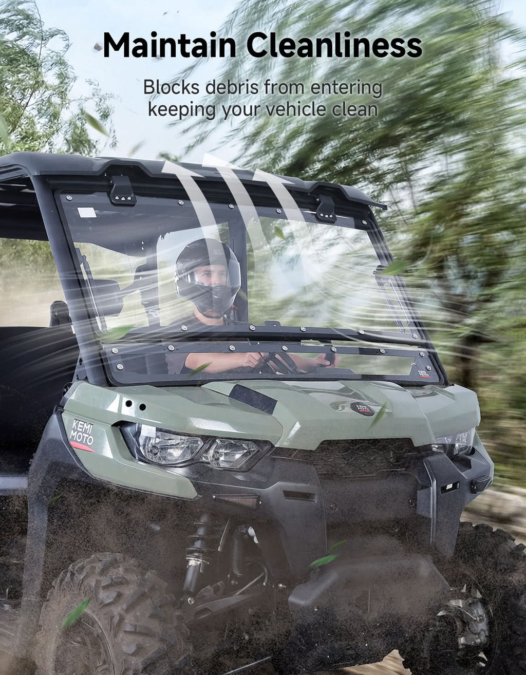 Flip Front Windshield For Can-Am Defender / Defender MAX (2016+) – fits Can-Am Defender MAX HD10 (view 6)