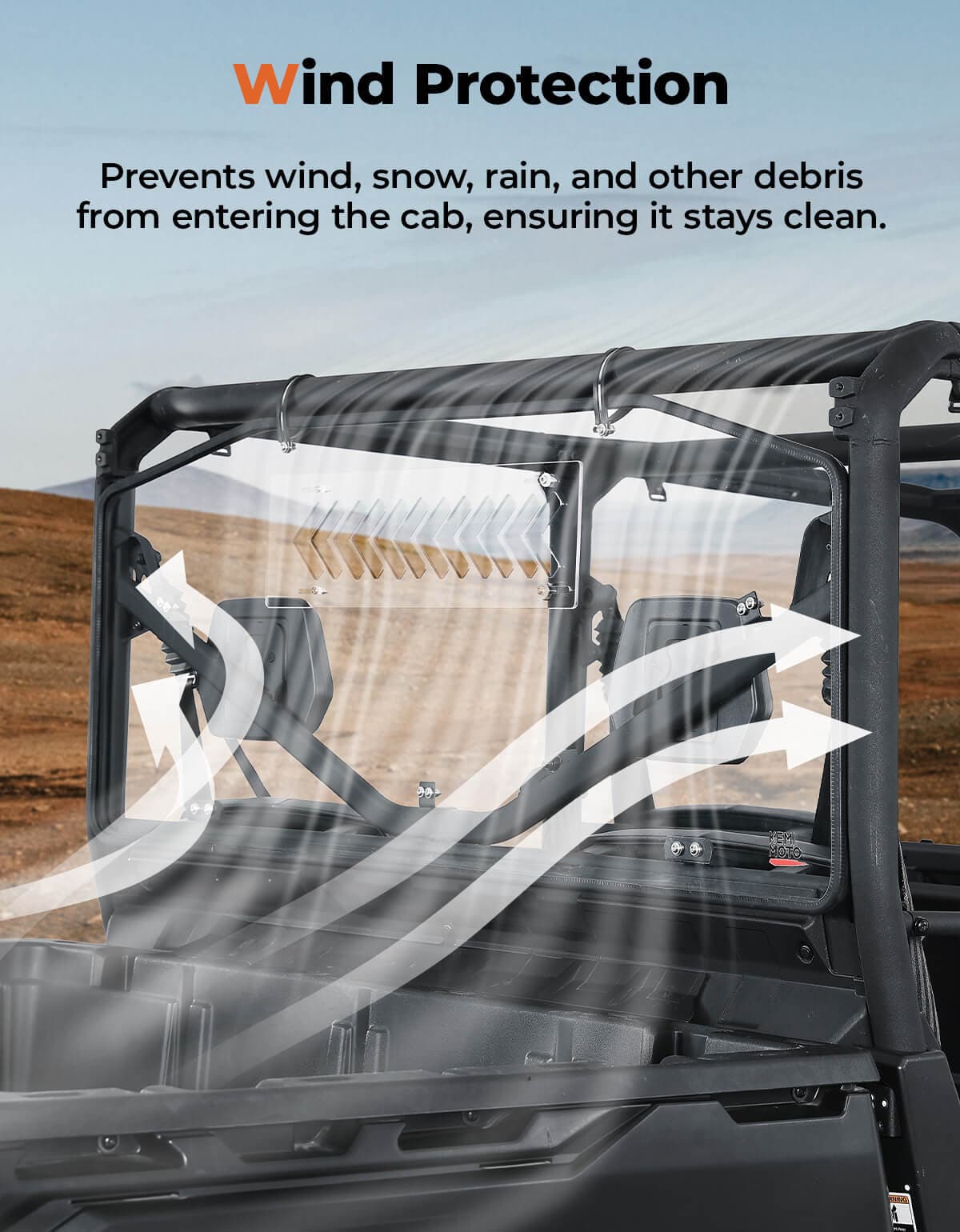 Vented Sliding Rear Windshield for Can Am Defender HD10|9|8|7|5 – fits Can-Am Defender HD7