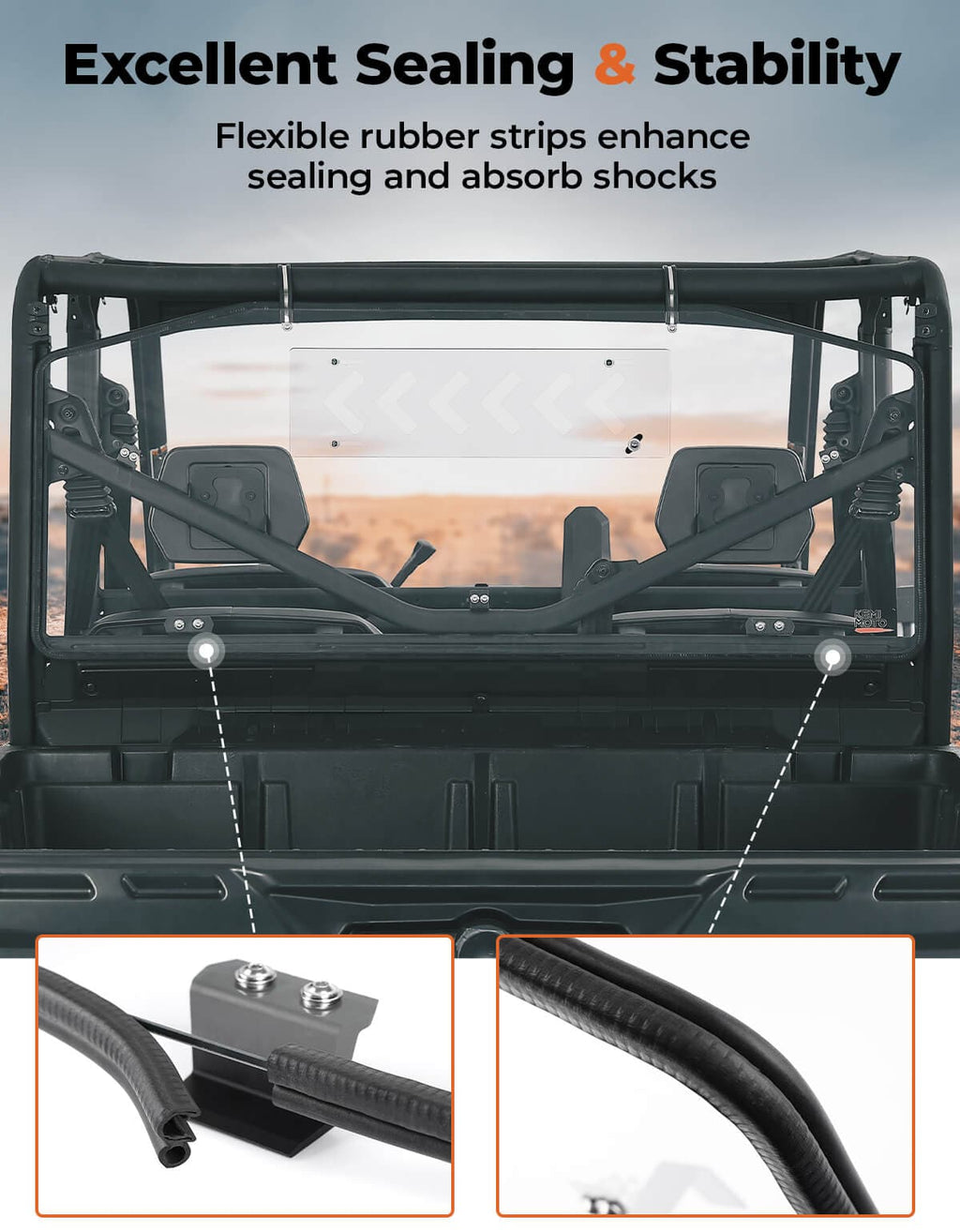 Vented Sliding Rear Windshield for Can Am Defender HD10|9|8|7|5 – fits Can-Am Defender HD8