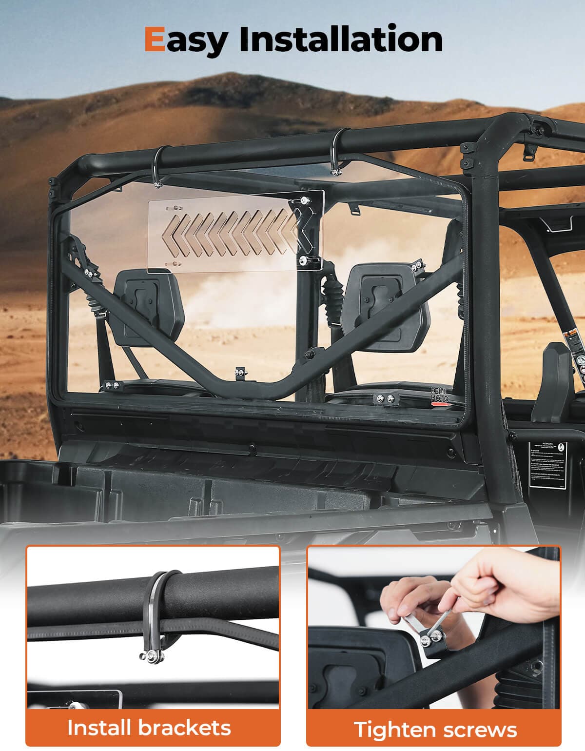 Vented Sliding Rear Windshield for Can Am Defender HD10|9|8|7|5 – fits Can-Am Defender HD9