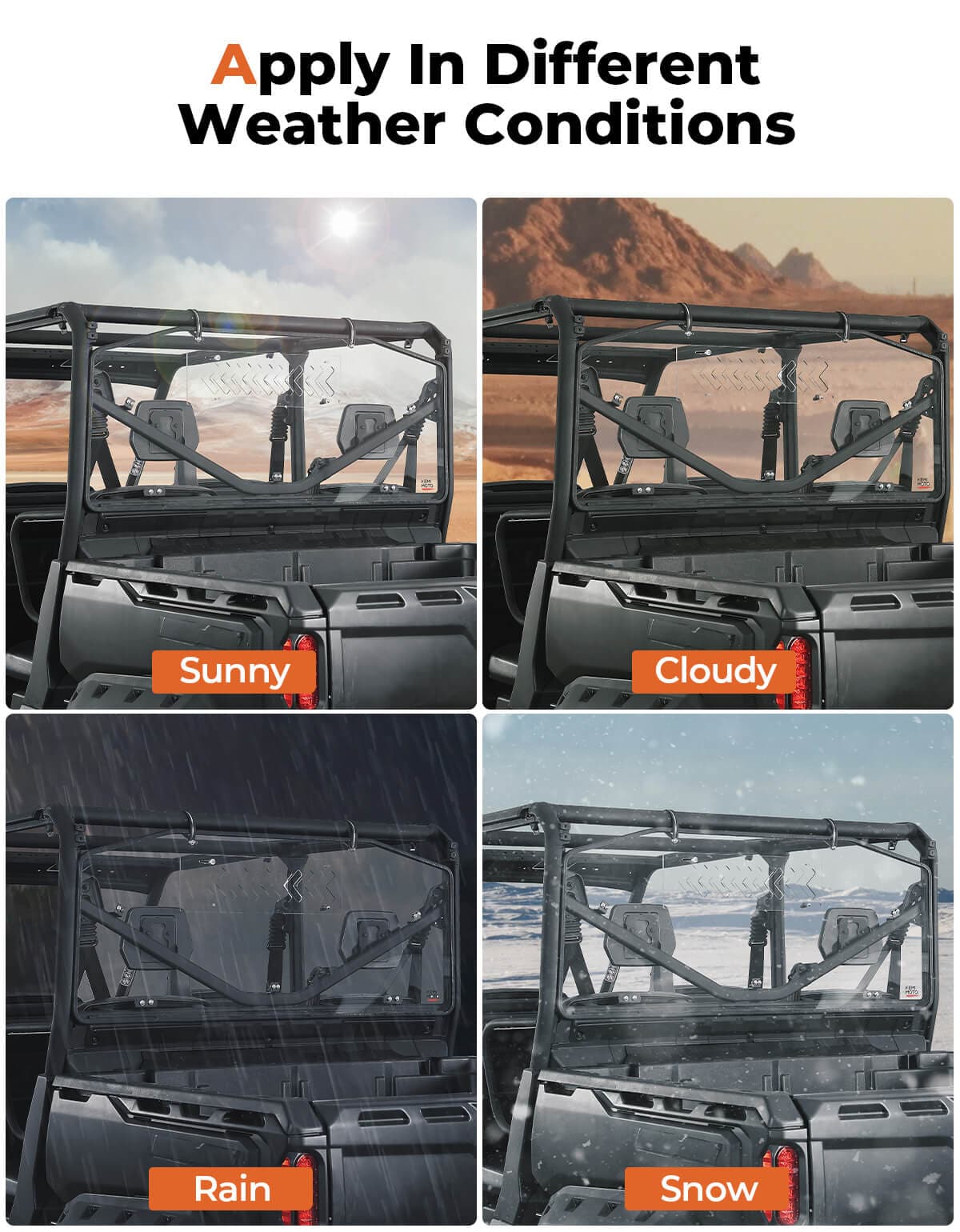 Vented Sliding Rear Windshield for Can Am Defender HD10|9|8|7|5 – fits Can-Am Defender MAX HD8