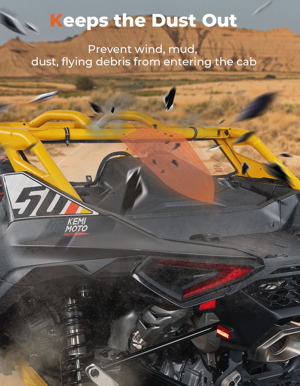 Scratch Resistant Rear Windshield for Can-Am Maverick R 2024+ – fits Can-Am Maverick R MAX