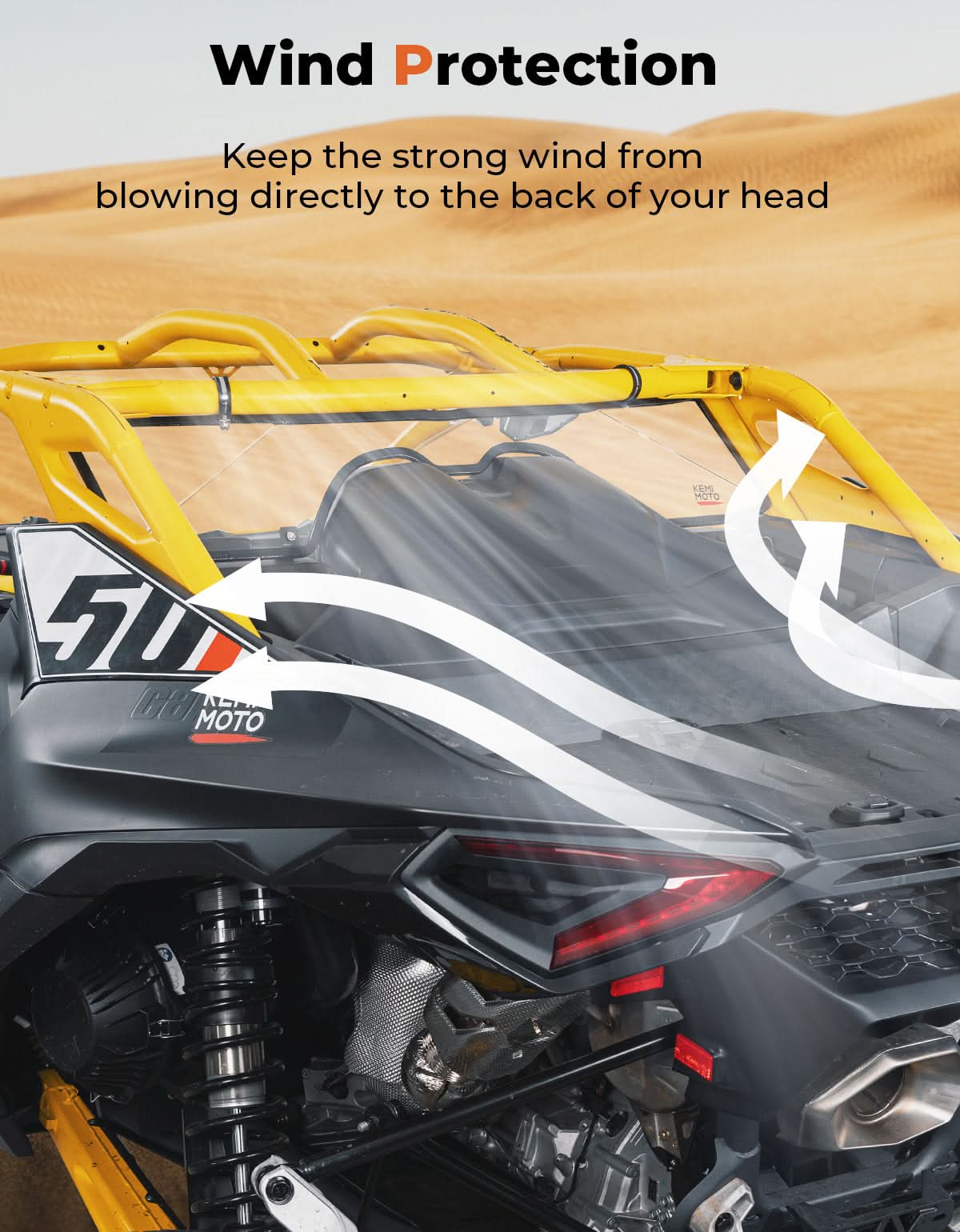 Scratch Resistant Rear Windshield for Can-Am Maverick R 2024+ – fits Can-Am Maverick R 2-Seat (view 3)