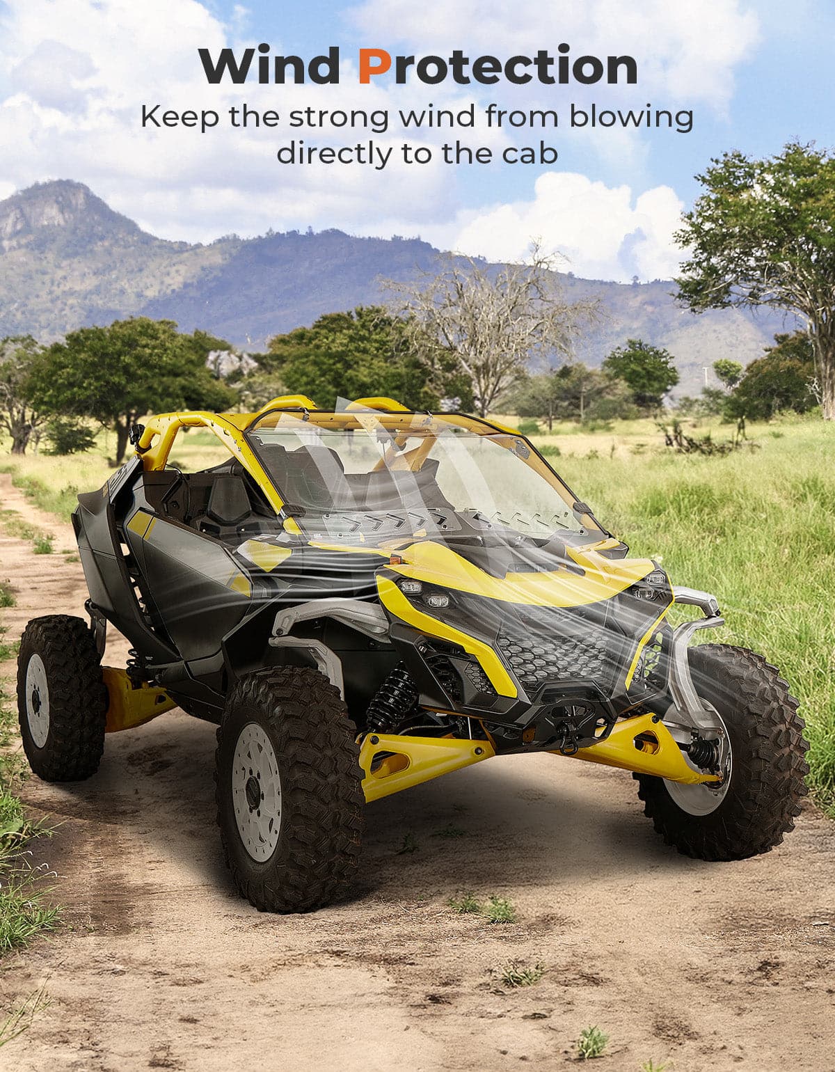 Vented Front Full Windshield for Can Am Maverick R 2024+ – fits Can-Am Maverick R MAX (view 4)