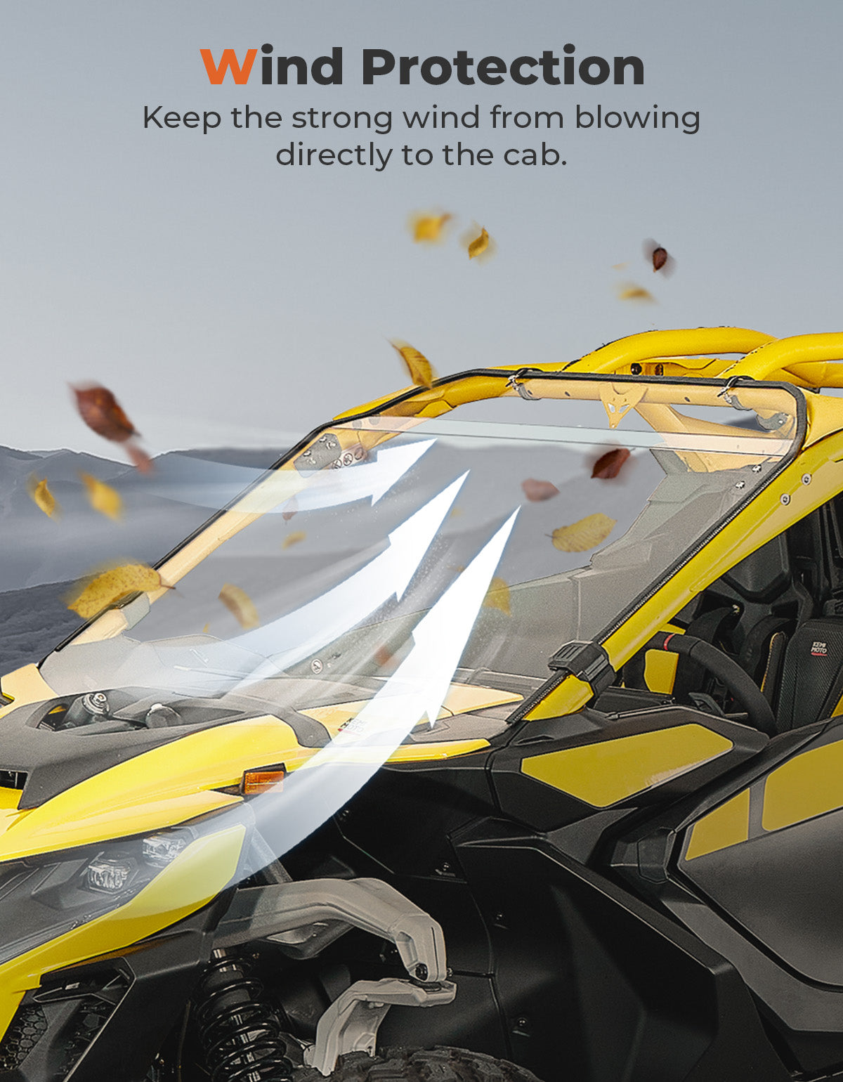 Front Full Windshield for Can Am Maverick R 2024+ – fits Can-Am Maverick R 2-Seat (view 3)