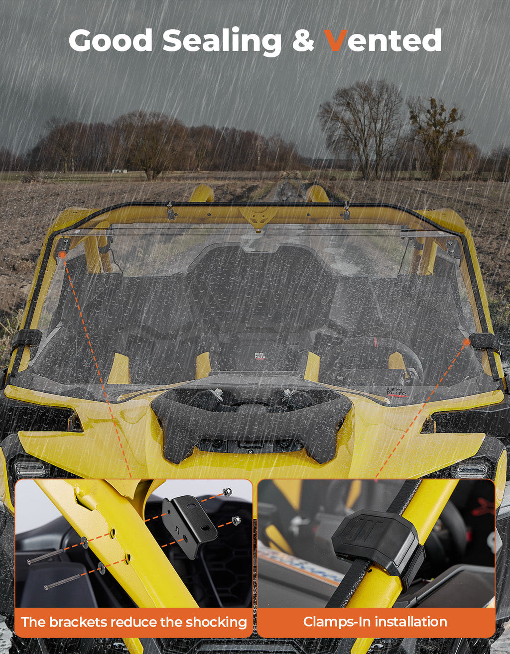 Front Full Windshield for Can Am Maverick R 2024+ – fits Can-Am Maverick R MAX (view 6)