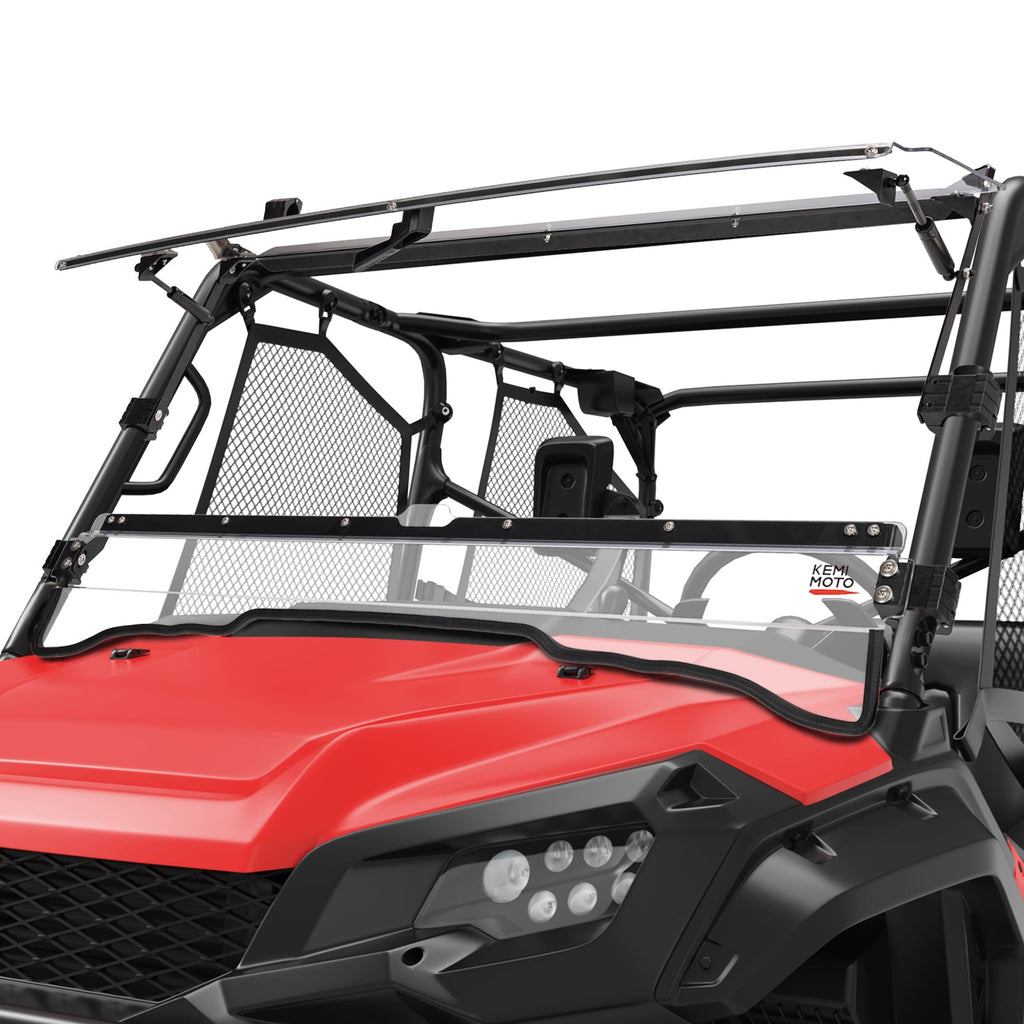 2-IN-1 Flip Windshield for Pioneer 1000 1000-5 1000-6 2016-2025
