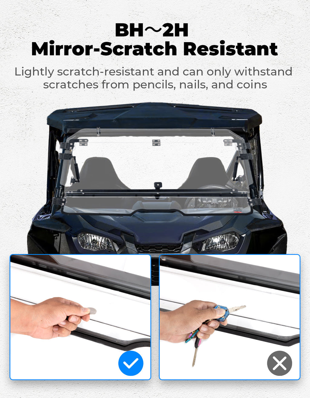 UTV Flip Windshield for Talon 1000R 1000X 1000X-4 2019-2026 – fits Honda Talon (view 3)