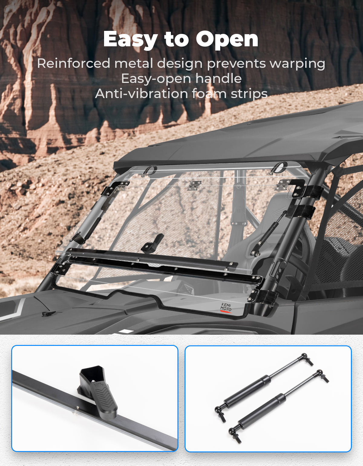 UTV Flip Windshield for Talon 1000R 1000X 1000X-4 2019-2026 – fits Honda Talon (view 5)