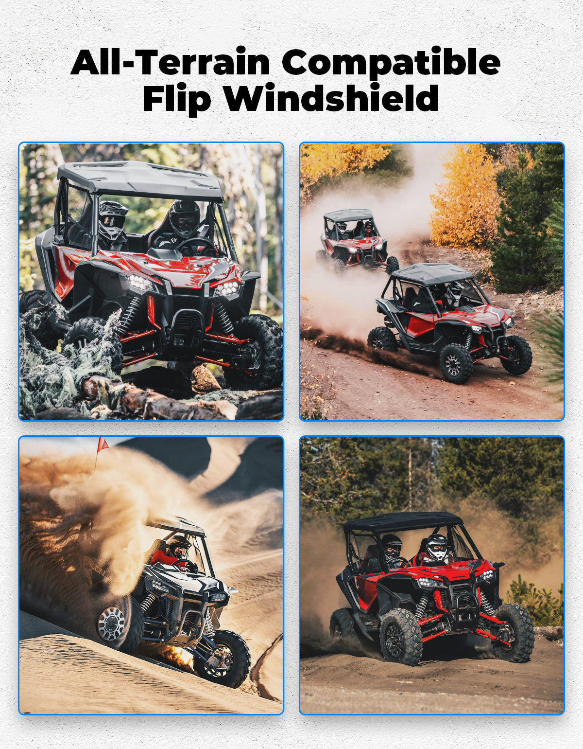 UTV Flip Windshield for Talon 1000R 1000X 1000X-4 2019-2026 – fits Honda Talon (view 6)