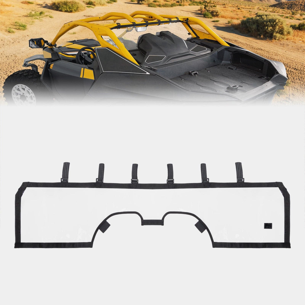 Soft Rear Windshield for Can-Am Maverick R 2024+ – fits Can-Am Maverick R 2-Seat