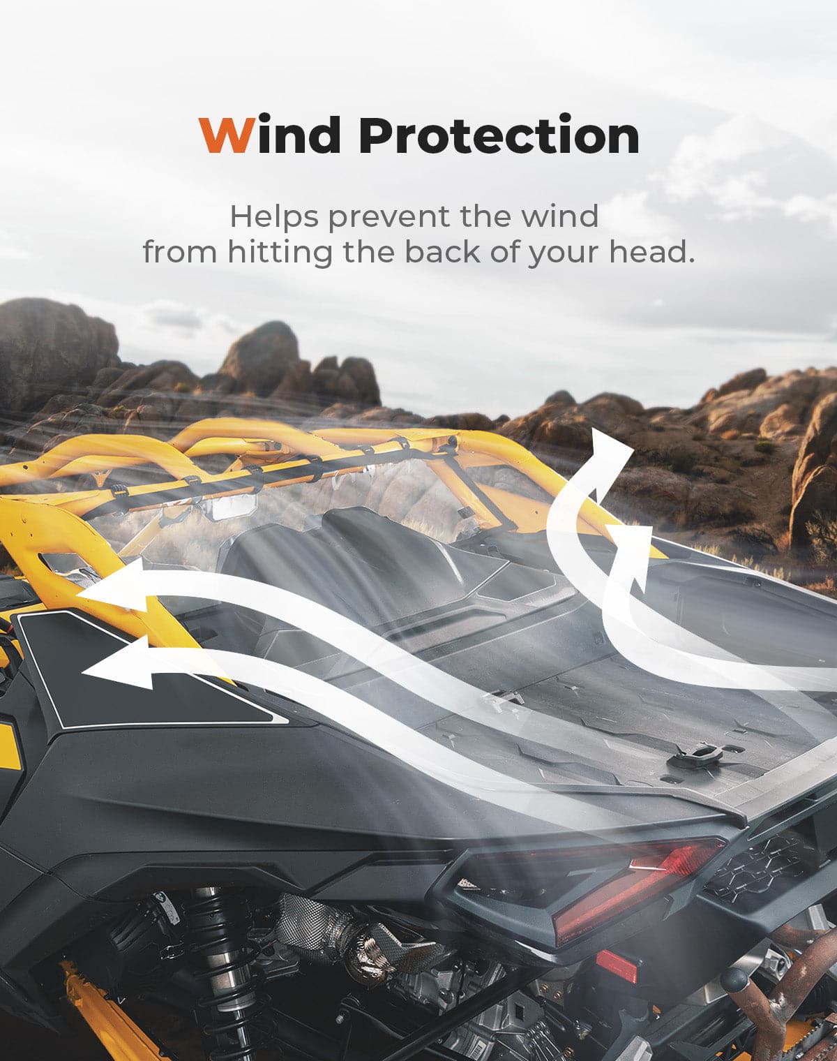 Soft Rear Windshield for Can-Am Maverick R 2024+ – fits Can-Am Maverick R 2-Seat (view 3)