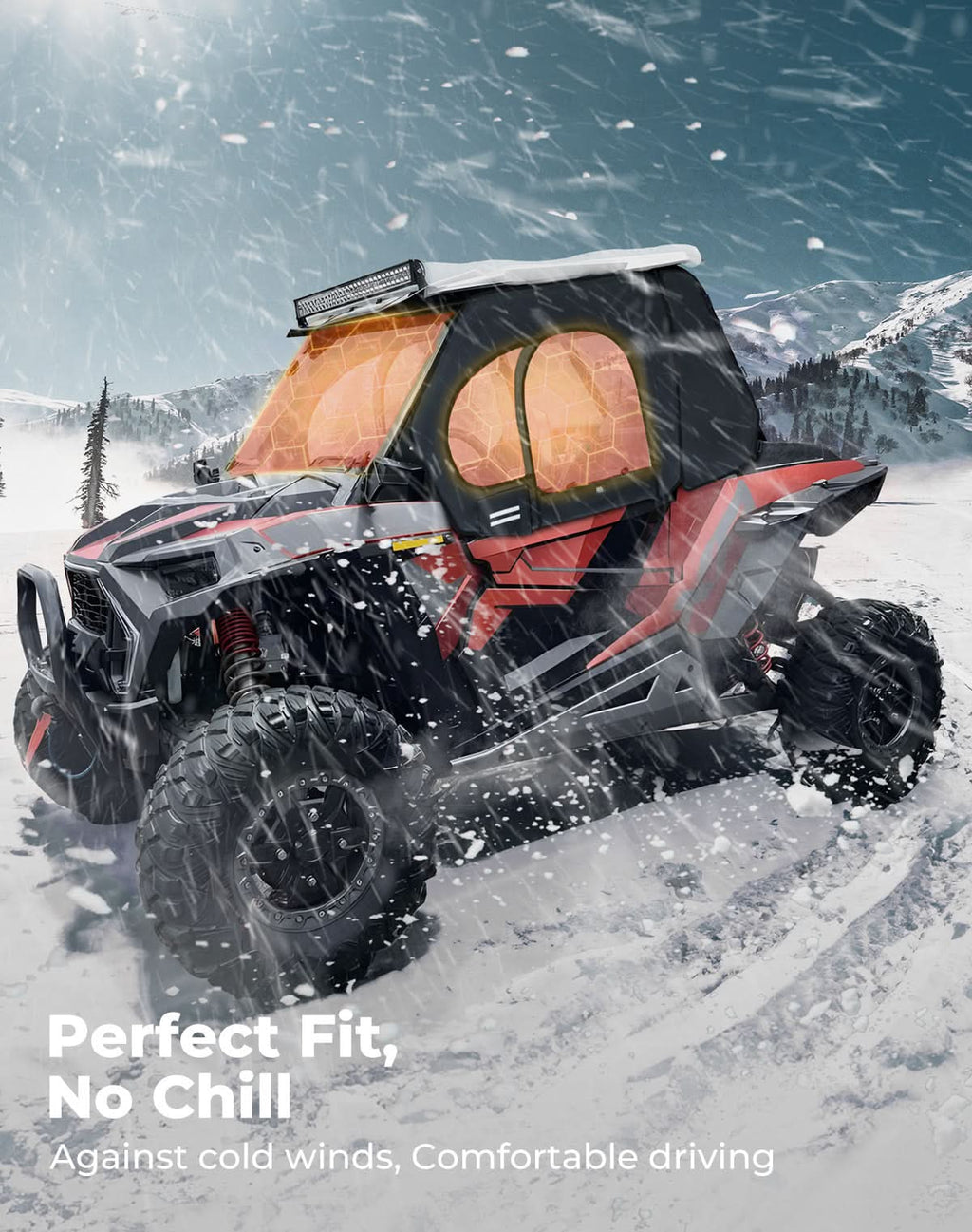 Upper Doors with Steel Frame for Polaris RZR XP 1000 / XP Turbo 2016-2023 – fits Polaris RZR XP Turbo (view 6)