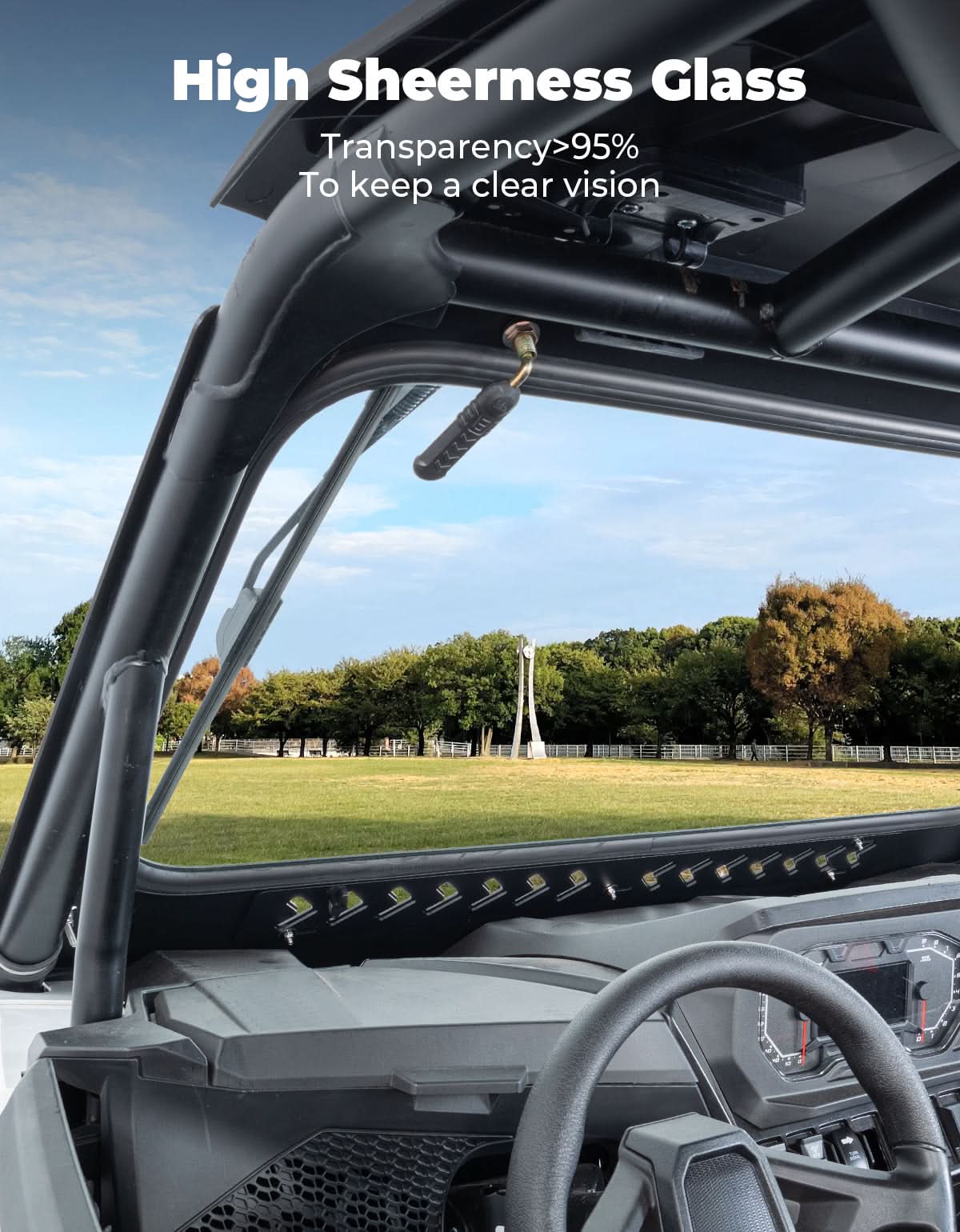 Glass Windshield with 2 Manual Wipers for 2024-2025 Polaris RZR XP 1000 / 4 – fits Polaris RZR XP 1000 (2024+) (view 3)